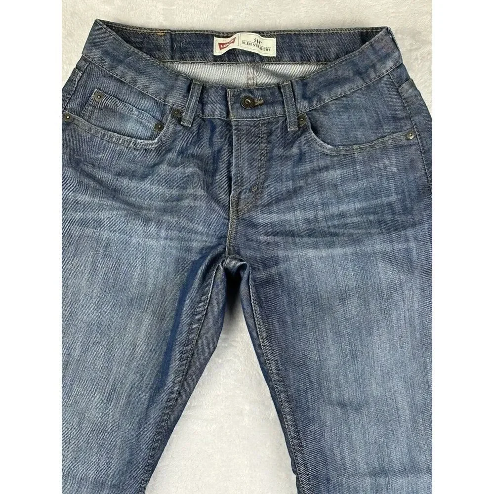 Levi's 514 Jeans Boys Blue Slim Straight Size 10M Husky 30x26 (30x27 Measured)‎